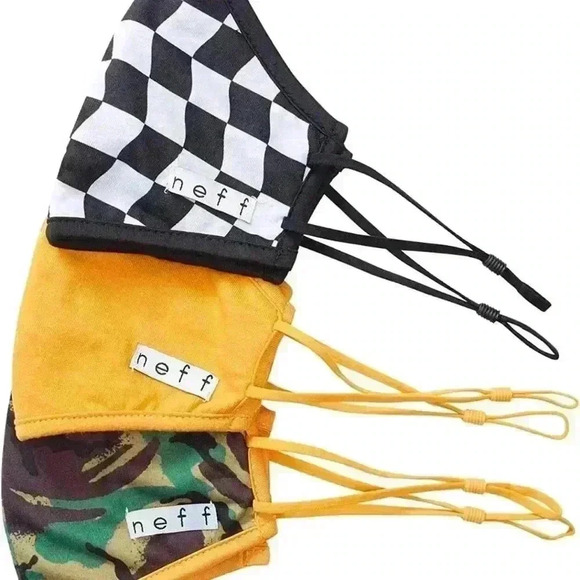 NEFF mens Men's 3 Pack Reusable Washable Fun Designs Face Mask - Picture 2 of 2